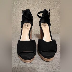 Vince Camuto Ankle Strap Sandals in Black Size 8